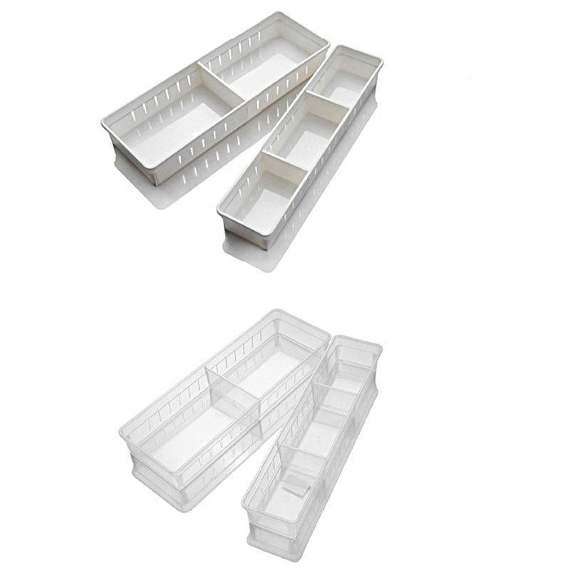 FaSoLa Japanese Kitchen Drawer Storage Box Transparent Plastic Cosmetic Coverless Rectangular Classification Storage Box