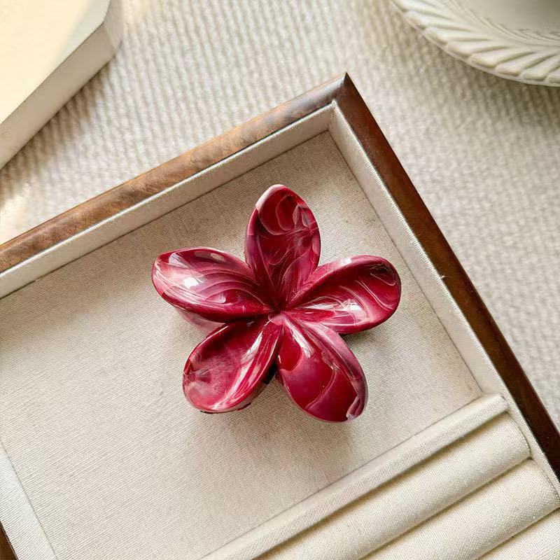 marbled grab clip Sweet and fresh frangipani hair clip Summer high-end shark hair clip