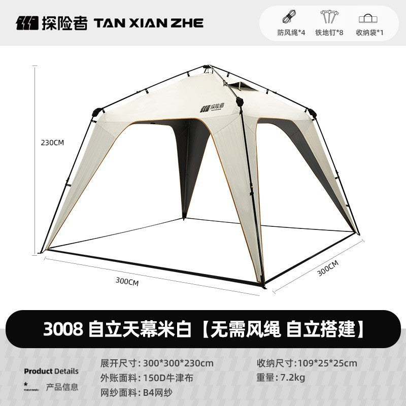 Explorers' carside tents quickly open the dome canopy, outdoor summer camping, light luxury, quick opening tents, sunshade, and sunscreen pergola