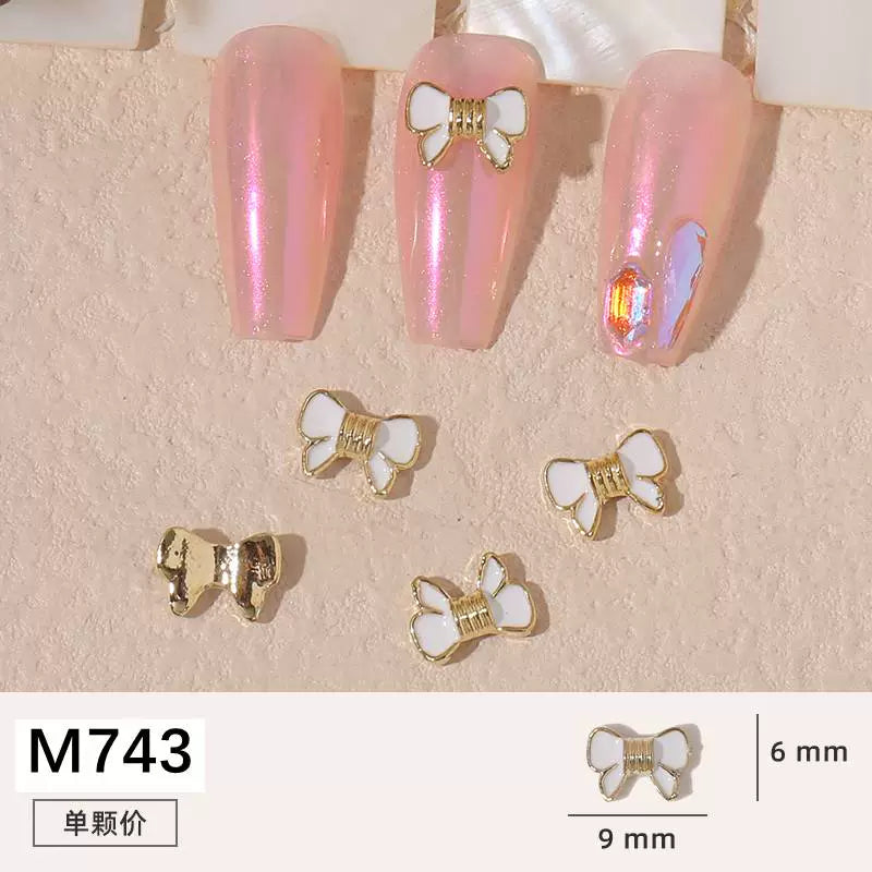 Net red manicure small fragrant wind jewelry love bunny new bow camellia dripping oil nail decoration stickers