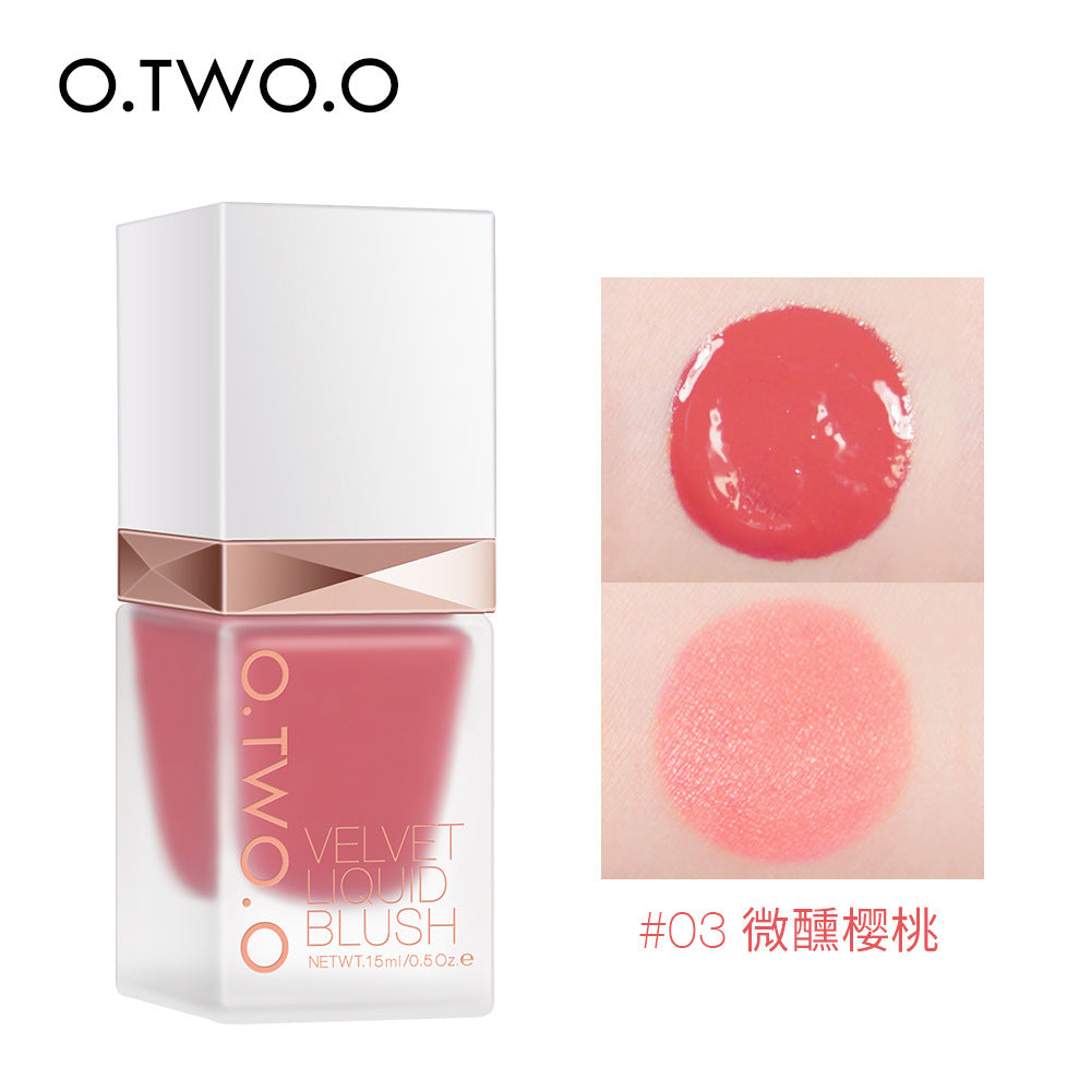 O.TWO.O natural dazzling color liquid blush long-lasting matte silky delicate rouge beauty makeup SC023