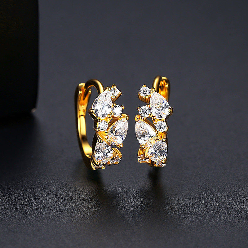 PAG&MAG Buckle Earrings S925 Silver Earrings Gold Korean Style Simple Fashion Compact Design Jewelry Wholesale