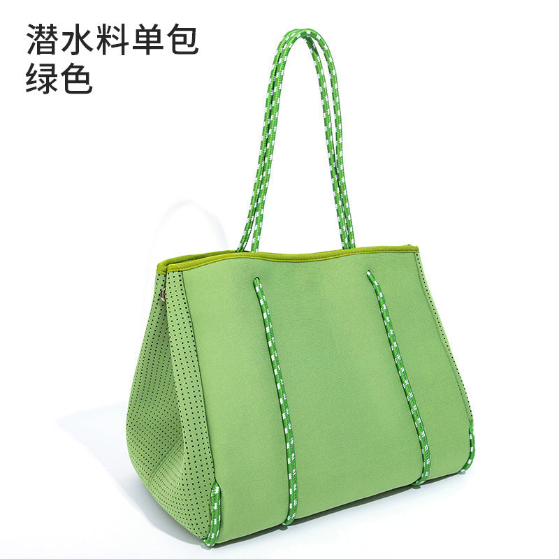 Self-supporting punching diving material beach bag mother bag manufacturer large capacity ladies beach bag