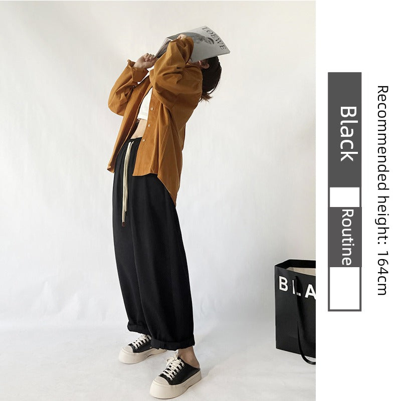 Khaki Lantern Japanese High Waist Casual Overalls