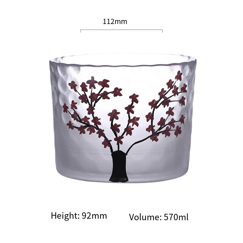 Japanese-style plum blossom thumb sake pot sake cup set creative plum blossom frosted glass wine dispenser liquor set wholesale