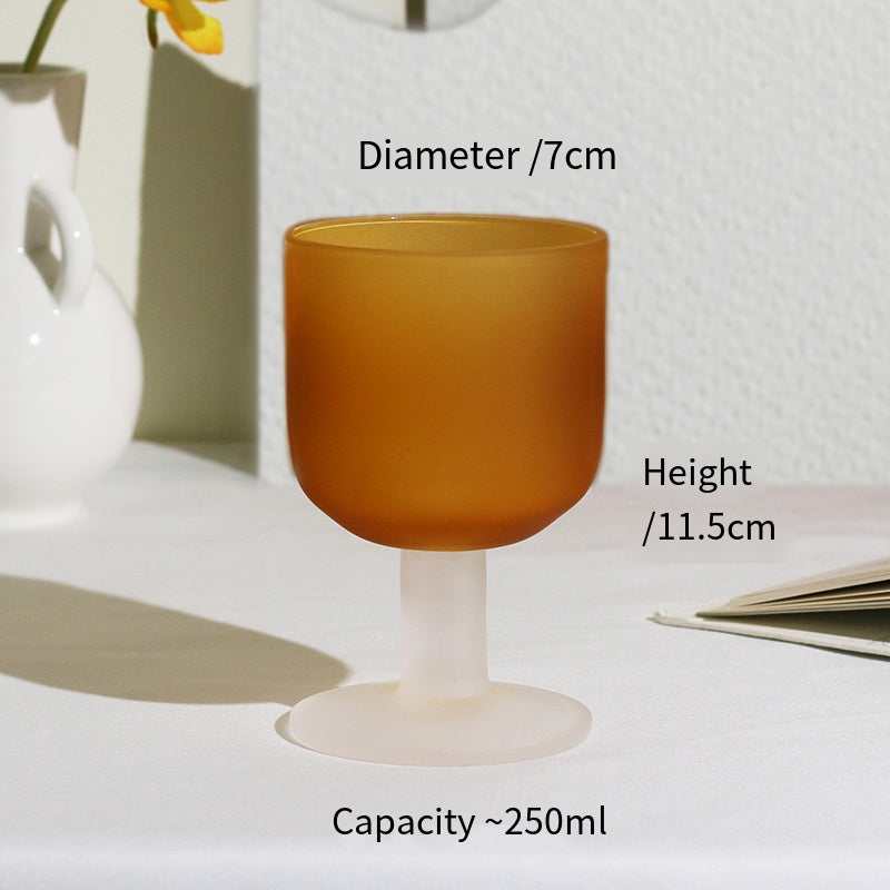 Medieval Cup Designer Sunset Cup Twilight Orange Frosted Glass Goblet Cocktail Glass Gift