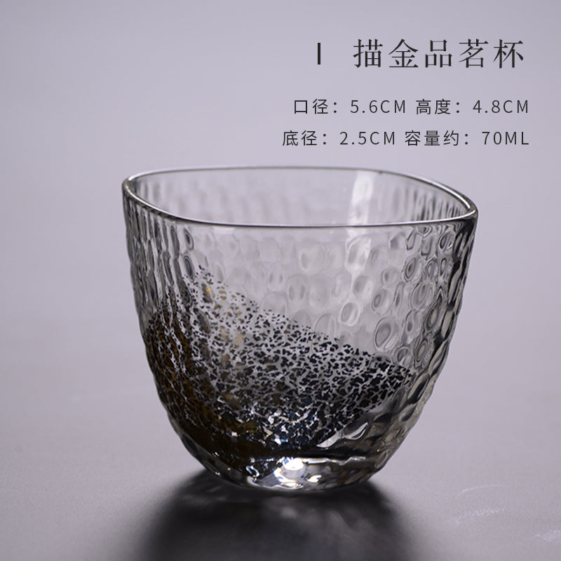 Pure handmade transparent glass tea cup