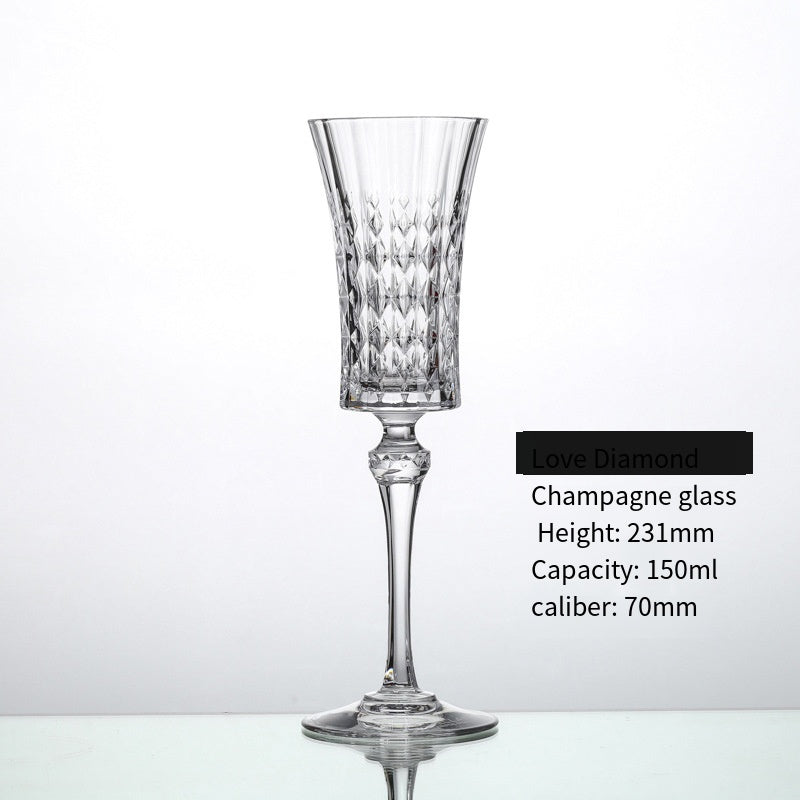 French original imported CDA luxury crystal glass fashion goblet Portuguese white wine glass diamond pattern red wine glass