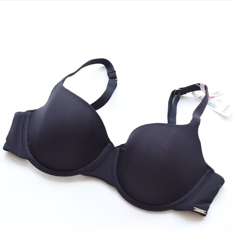 Canadian glossy basic summer all-match thin cotton large-size cup with steel ring comfortable push-up ladies bra