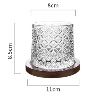 Zetten's diamond hand-painted creative rotating whiskey glass thickened personality tumbler glass decompression cup