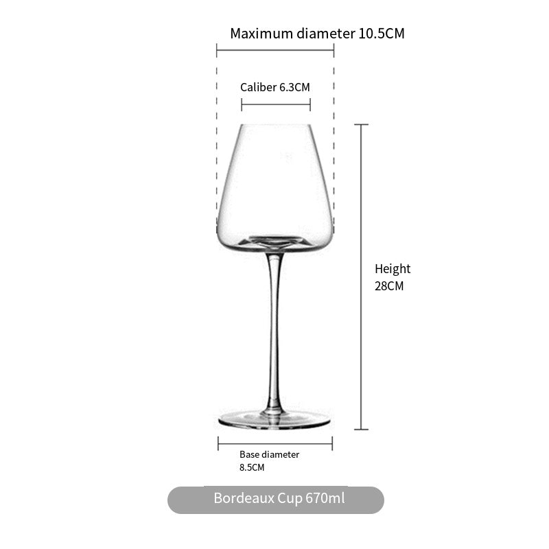 Luxury Handmade Burgundy Wine Glass – Ultra-Thin Crystal, Large Belly, Ideal for Tasting & Home Use