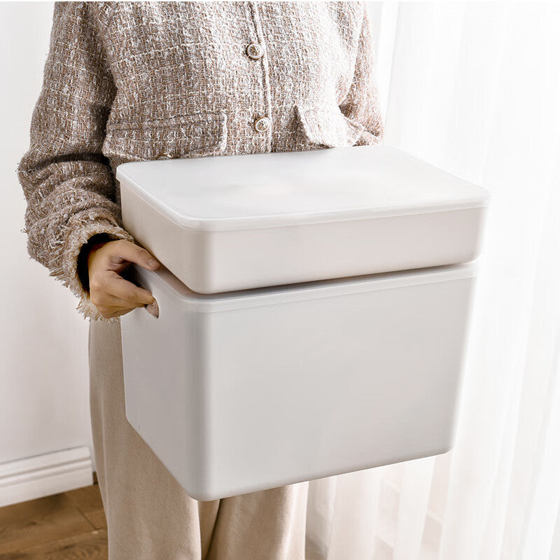 Visitor Storage Box Japanese Simple Desktop with Handle Storage Box Cosmetic Snack Storage Box Multifunctional Sundry Storage Box Underwear Storage Basket 15L Medium Size 4