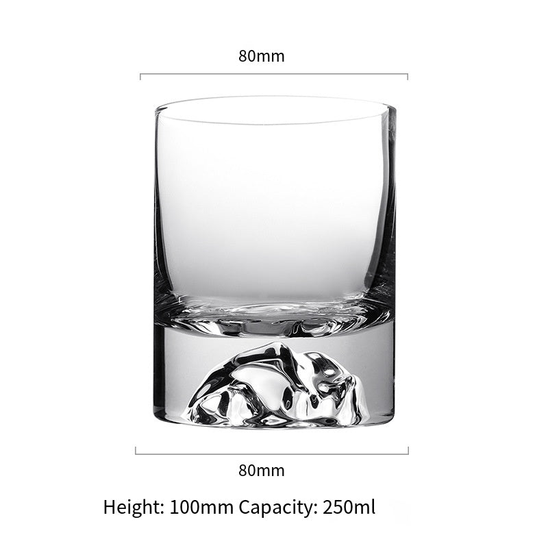 Whiskey glass wine glass creative ice mountain snow mountain cup Jinshan thick bottom bar special spirits glass foreign wine cup
