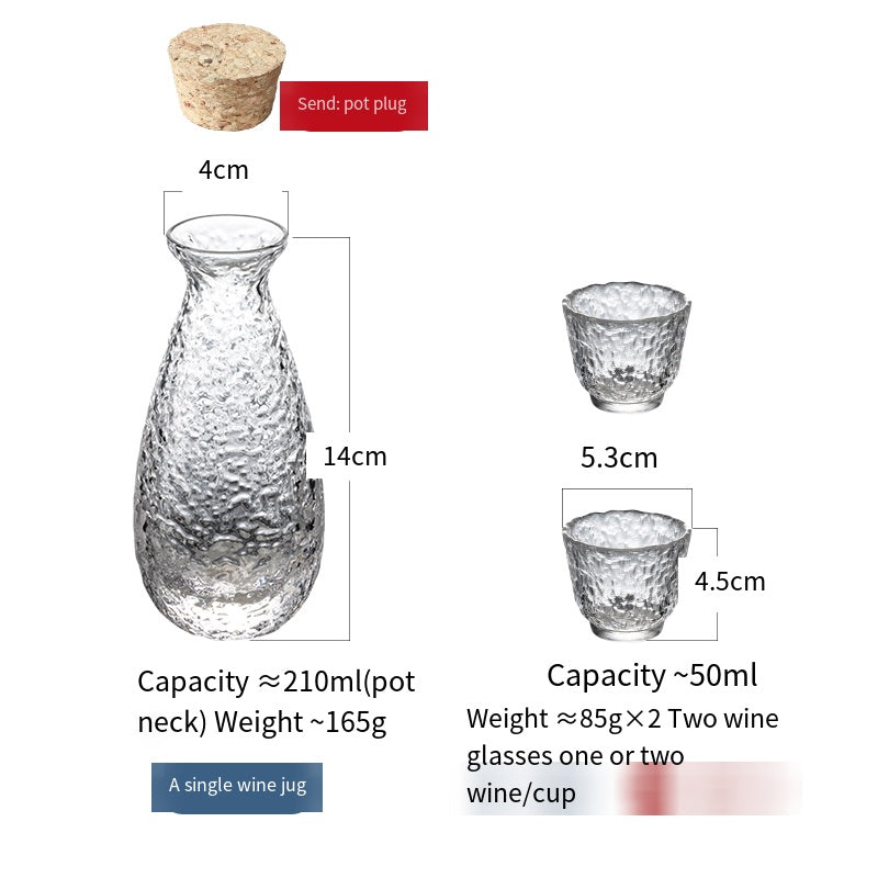Japanese-style small wine glass set wine glass sake wine set jug drinking glass fruit wine glass liquor household wine divider glass