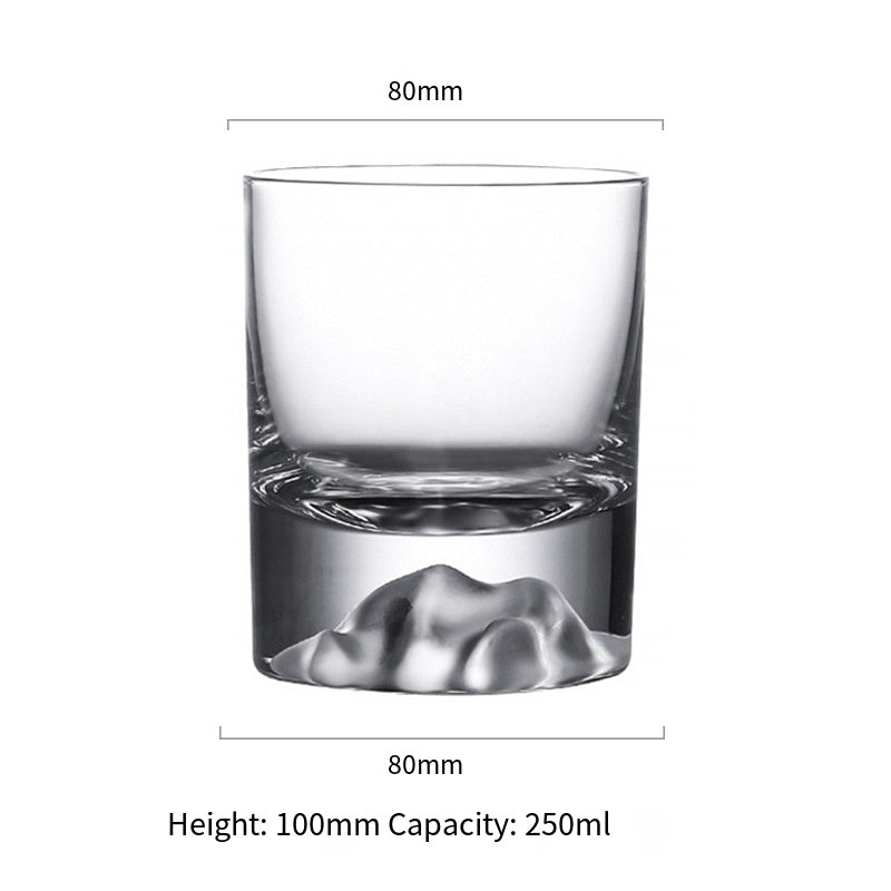 Whiskey glass wine glass creative ice mountain snow mountain cup Jinshan thick bottom bar special spirits glass foreign wine cup