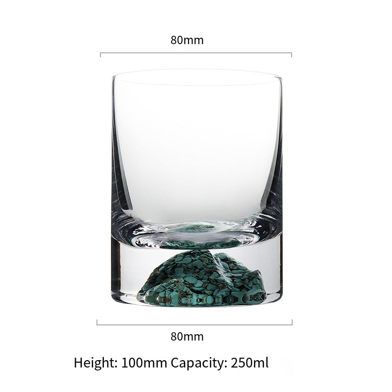 Whiskey glass wine glass creative ice mountain snow mountain cup Jinshan thick bottom bar special spirits glass foreign wine cup