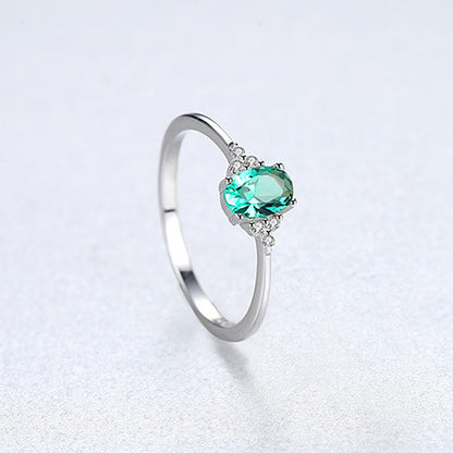 PAG&MAG S925 sterling silver ladies ring simple fashion OL color treasure zircon ring for foreign trade