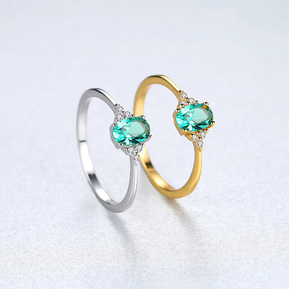 PAG&MAG S925 sterling silver ladies ring simple fashion OL color treasure zircon ring for foreign trade