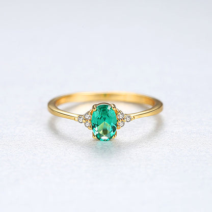 PAG&MAG S925 sterling silver ladies ring simple fashion OL color treasure zircon ring for foreign trade