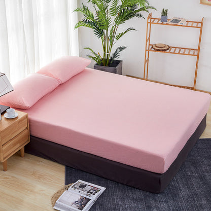 Cotton yarn-dyed washed cotton single product bed sheet fitted pillowcase Japanese style unprinted simple plaid solid color quilt cover