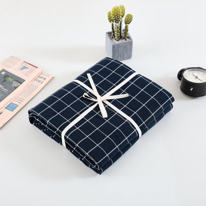 Cotton yarn-dyed washed cotton single product bed sheet fitted pillowcase Japanese style unprinted simple plaid solid color quilt cover