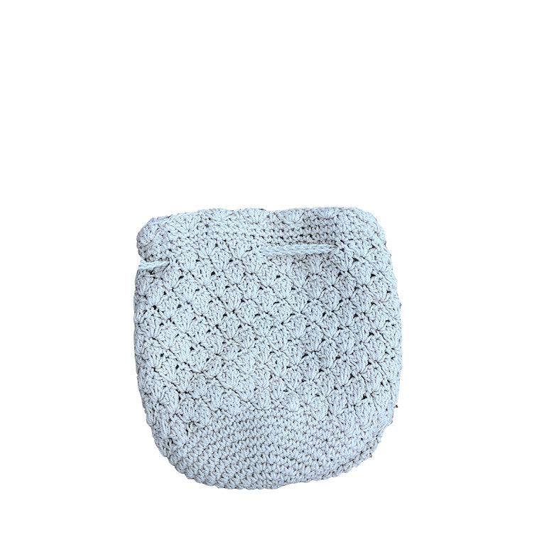Japanese Xinsen women's retro small bag cotton and linen woven women's bag one-shoulder oblique span bucket bag tassel drawstring beach bag