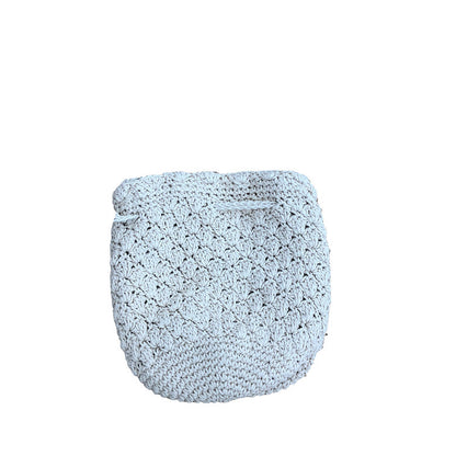 Japanese Xinsen women's retro small bag cotton and linen woven women's bag one-shoulder oblique span bucket bag tassel drawstring beach bag