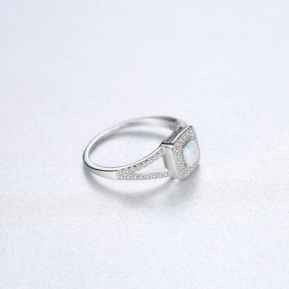PAG&MAG new s925 silver ring inlaid zircon opal opal ring Europe and the United States high-end niche first jewelry