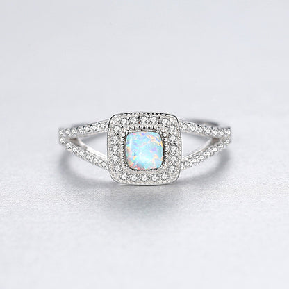 PAG&MAG new s925 silver ring inlaid zircon opal opal ring Europe and the United States high-end niche first jewelry