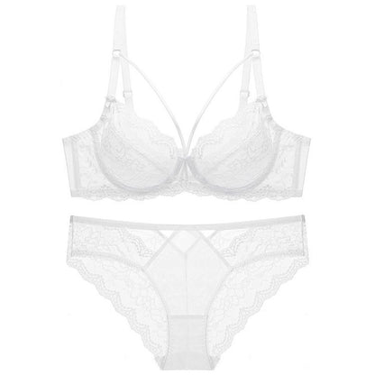 Ultra-thin and sexy lace bra set - D/E cup | Plus-size lingerie for large breasts