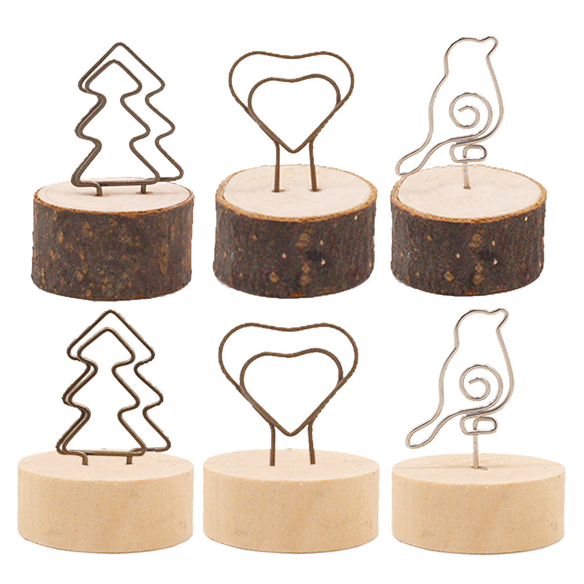 Creative crafts wooden wrought iron clip note clip cartoon business card clip bionic home decoration Japanese groceries