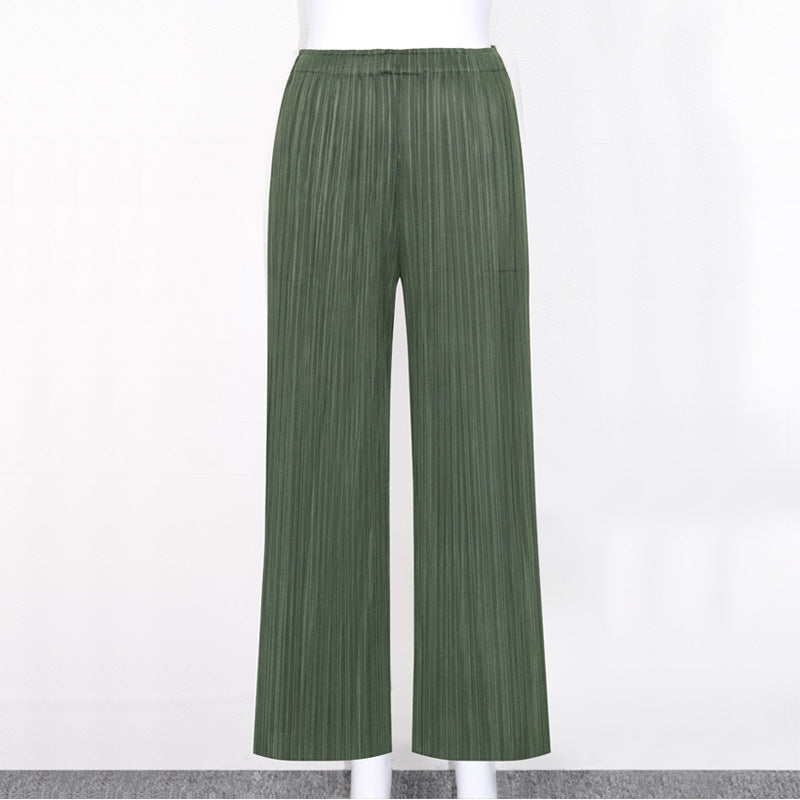 Loose pants ladies summer Miyake women's wear small wide-leg pants Japanese women's wear pleated pants casual pants women