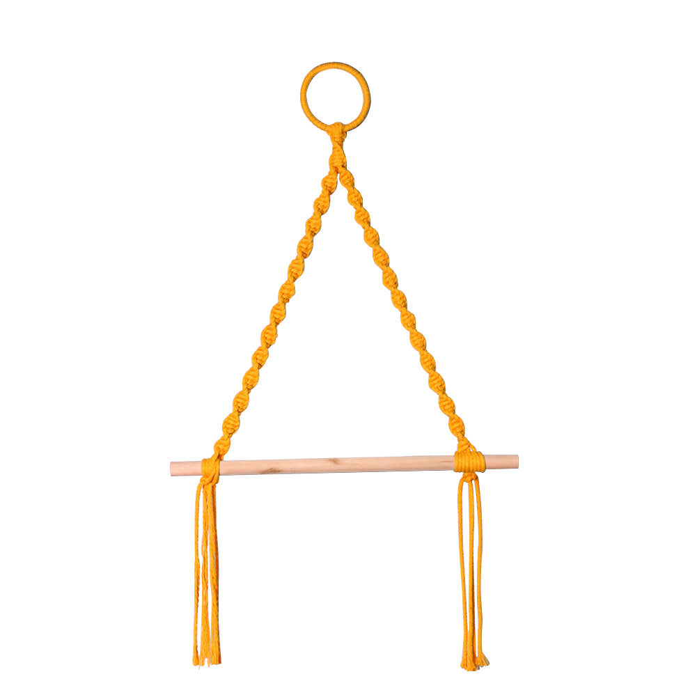 hot selling creative paper roll holder kitchen handmade cotton thread weaving punch-free hotel toilet paper holder vertical pendant
