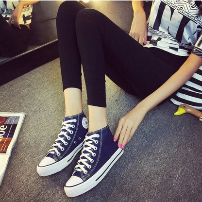 Junior high school students canvas shoes women's sneakers white shoes flat heel flat high school students big children's shoes white sneakers all-match women's