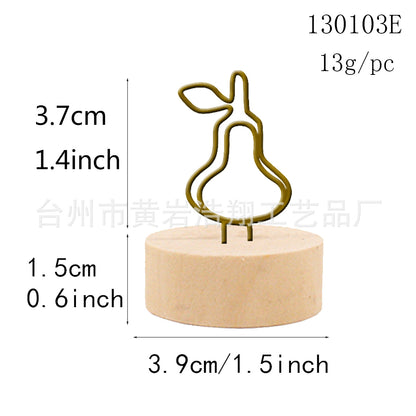 Creative crafts wooden wrought iron clip note clip cartoon business card clip bionic home decoration Japanese groceries