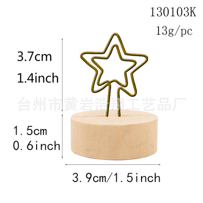 Creative crafts wooden wrought iron clip note clip cartoon business card clip bionic home decoration Japanese groceries