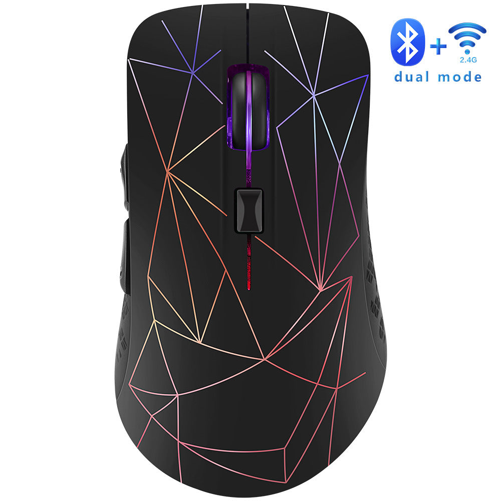 Cross-border dual-mode bluetooth wireless mouse mute light-emitting rechargeable computer notebook office gaming