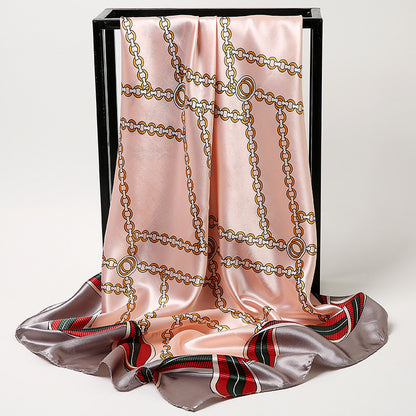Special offer Hangzhou silk satin 90cm large square simulation silk scarf female wild scarf spring and autumn thin shawl sunscreen