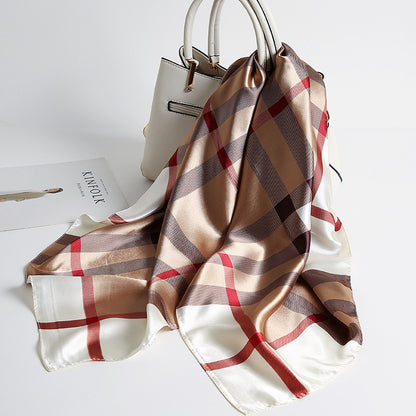 Special offer Hangzhou silk satin 90cm large square simulation silk scarf female wild scarf spring and autumn thin shawl sunscreen