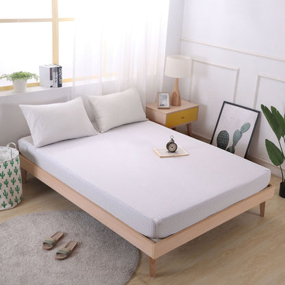 Cotton yarn-dyed washed cotton single product bed sheet fitted pillowcase Japanese style unprinted simple plaid solid color quilt cover