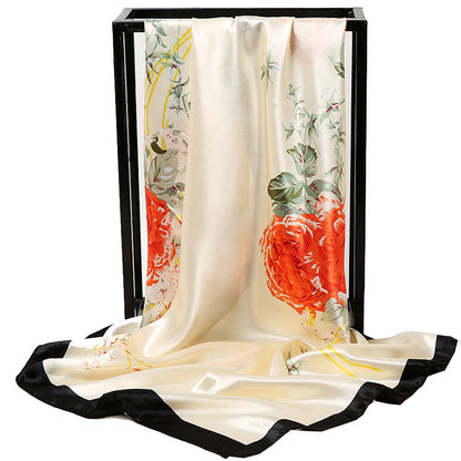 Special offer Hangzhou silk satin 90cm large square simulation silk scarf female wild scarf spring and autumn thin shawl sunscreen