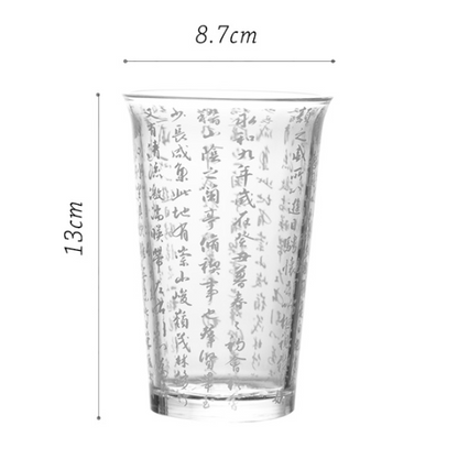 Calligraphy depicts glass water cup（360ml））