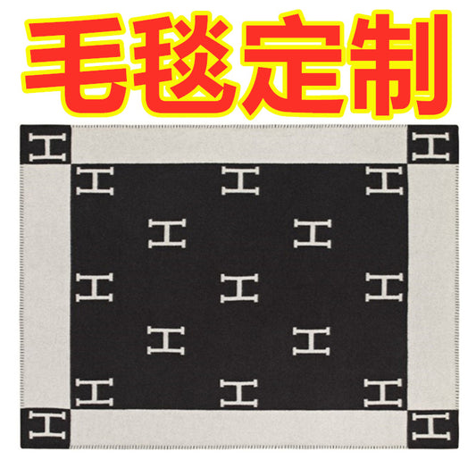 letter H, blanket, nap, air-conditioned room, blanket, car camping, sofa, cashmere blanket