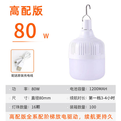 Aurora orange usb rechargeable light bulb outdoor night market street stall light high rich handsome home power failure led emergency bulb light