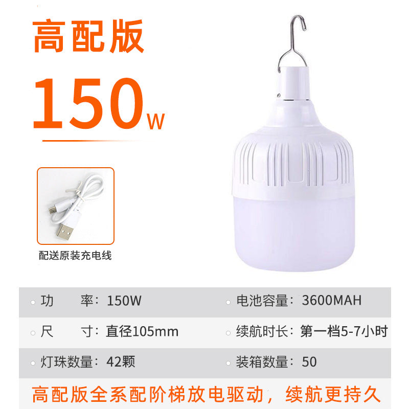 Aurora orange usb rechargeable light bulb outdoor night market street stall light high rich handsome home power failure led emergency bulb light