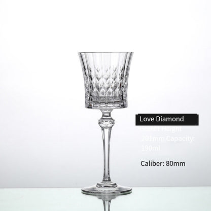 French original imported CDA luxury crystal glass fashion goblet Portuguese white wine glass diamond pattern red wine glass