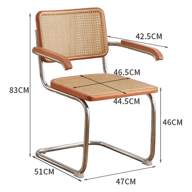 A piece of rattan chair ins wind leather medieval chair retro home rattan dining chair Nordic balcony backrest chair