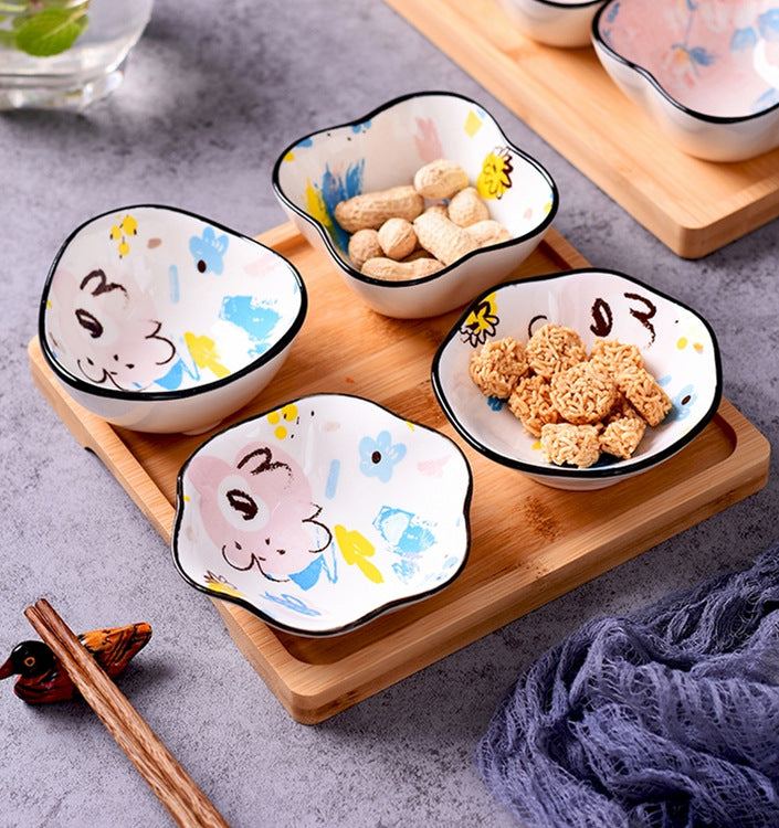 Japanese-style Japanese-style sauce and vinegar-flavored dish household underglaze color hotel restaurant dim sum dipping sauce seasoning side dish peanut dish