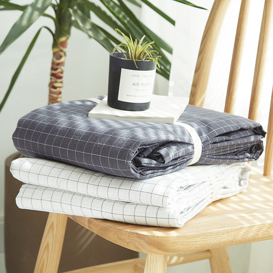 Special Japanese-style good product cotton washed cotton four-piece set single quilt cover long-staple cotton three-piece set pure cotton student dormitory