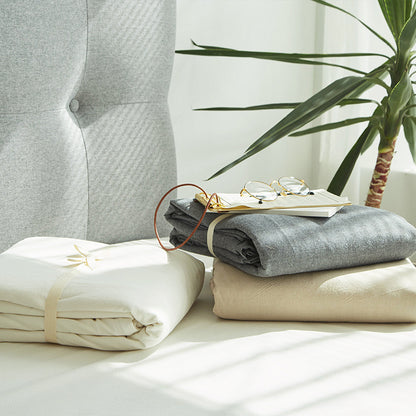 Special Japanese-style good product cotton washed cotton four-piece set single quilt cover long-staple cotton three-piece set pure cotton student dormitory
